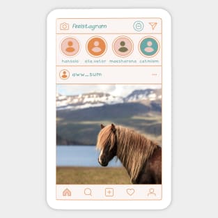 Icelandic horse insta gift Sticker